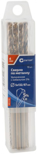 Сверло по металлу удлиненное ПРОФИ/Profi 5х132мм с кобальтом 5% (уп.10шт) Cutop 48-5-132 фото 3