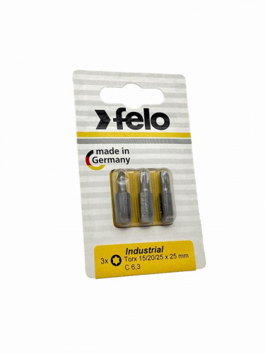 Бита TX15/TX20/TX25 25мм Industrial (блист.3шт) FELO 02693316 фото 2 Бита TX15/TX20/TX25 25мм Industrial (блист.3шт) FELO 02693316 фото 2