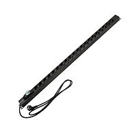 Блок распределения питания PDU 20 розеток СЕЕ 7/4 Schuko 16А автомат защиты вилка СЕЕ 7/7 вертикал. шнур 2м корпус алюм. Rexant 04-0201-2