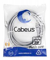 Патч-корд F/UTP кат.5E PC-FTP-RJ45-Cat.5e-5m 2xRJ45/8p8c экранир. PVC 5м сер. Cabeus 7265c