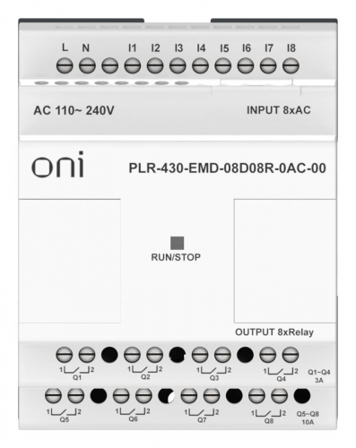 Модуль расширения входов выходов ПЛК 430 8 DI 8 RO 220В AC ONI PLR-430-EMD-08D08R-0AC-00 фото 6