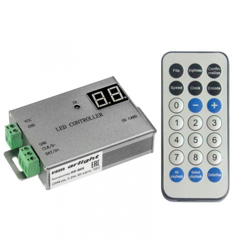 Контроллер HX-805 (2048 pix 5-24В SD-карта ПДУ) Arlight 016999 Контроллер HX-805 (2048 pix 5-24В SD-карта ПДУ) Arlight 016999