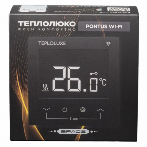Терморегулятор электронный Pontus wi-fi Space черн. Теплолюкс 100037059600 фото 5 Терморегулятор электронный Pontus wi-fi Space черн. Теплолюкс 100037059600 фото 5
