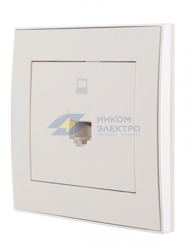 Розетка компьютерная 1-м СП Rain RJ45 с хром. боковой вставкой бел. LEZARD 703-0225-139 фото 4 Розетка компьютерная 1-м СП Rain RJ45 с хром. боковой вставкой бел. LEZARD 703-0225-139 фото 4