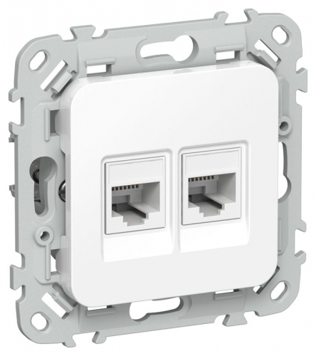 Розетка компьютерная 2-м СП FLITE РК6-2-0-ФлБ RJ45 кат.6 UTP механизм бел. IEK FI-K22-2-K01 Розетка компьютерная 2-м СП FLITE РК6-2-0-ФлБ RJ45 кат.6 UTP механизм бел. IEK FI-K22-2-K01