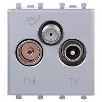 Розетка телевизионная TV/FM/SAT 2мод. Avanti "Закаленная сталь" DKC 4404532