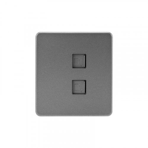 Розетка компьютерная 2-м СП ROUND RJ45 + RJ45 кат.6 IP20 титан Kranz KR-78-0725-2 Розетка компьютерная 2-м СП ROUND RJ45 + RJ45 кат.6 IP20 титан Kranz KR-78-0725-2