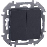 Выключатель 2-кл. Inspiria 10А IP20 250В 10AX механизм антрацит IEK 673623