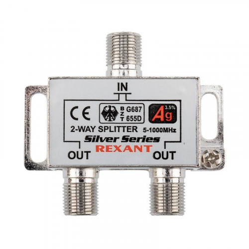 Делитель ТВ "краб" х2+3шт F "BOX" 5-1000 МГц "Silver" Rexant 05-6101 фото 9 Делитель ТВ "краб" х2+3шт F "BOX" 5-1000 МГц "Silver" Rexant 05-6101 фото 9