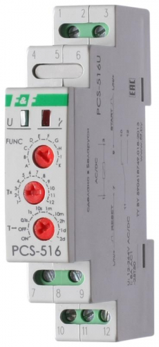 Реле времени PCS-516U 8А 12-264В AC/DC 1 перекл. IP20 многофункц. вход: START/RESET монтаж на DIN-рейке F&F EA02.001.014 Реле времени PCS-516U 8А 12-264В AC/DC 1 перекл. IP20 многофункц. вход: START/RESET монтаж на DIN-рейке F&F EA02.001.014