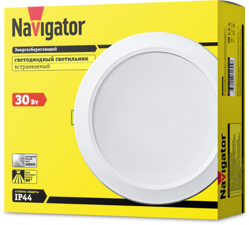 Светильник светодиодный 71 694 NDL-P1-30W-840-WH-LED(d222) 30Вт 4000К Navigator 71694 фото 2