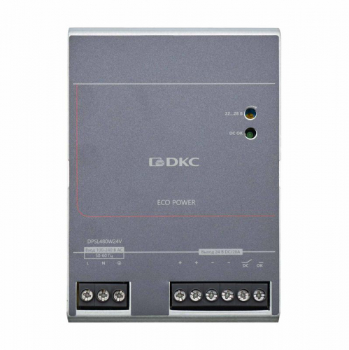 Источник питания "ECO POWER" 1ф 480Вт 20А 24В DKC DPSL480W24V фото 2
