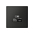 Розетка USB ArtGallery тип A+C 45Вт QC PD высокоскор. ЗУ механизм базальт SE GAL001429