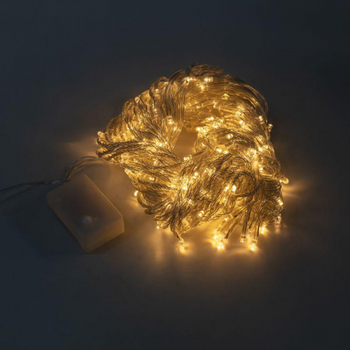 Гирлянда светодиодная "Светодиодный Дождь" 3х2м 240LED тепл. бел. 25Вт 230В IP20 эффект водопада провод прозр. Neon-Night 235-006 фото 9
