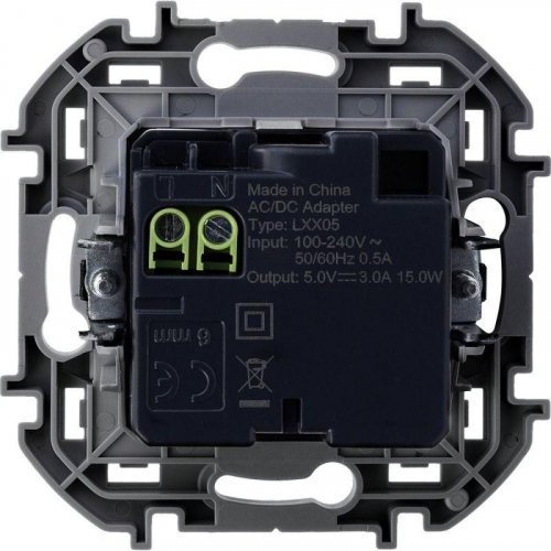 Устройство зарядное Inspiria с 2-мя USB разьемами A и C 240В/5В 3000мА антрацит IEK 673763 фото 3