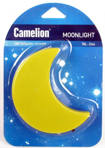 Светильник светодиодный NL-244 "Месяц" 220В ночник с выкл. желт. Camelion 14264 фото 2 Светильник светодиодный NL-244 "Месяц" 220В ночник с выкл. желт. Camelion 14264 фото 2