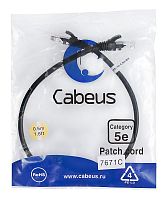 Патч-корд U/UTP кат.5E PC-UTP-RJ45-Cat.5e-0.5m-BK-LSZH 2xRJ45/8p8c неэкранир. LSZH 0.5м черн. Cabeus 9536c