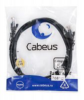 Патч-корд U/UTP кат.5E PC-UTP-RJ45-Cat.5e-2m-BK-LSZH 2xRJ45/8p8c неэкранир. LSZH 2м черн. Cabeus 9539c