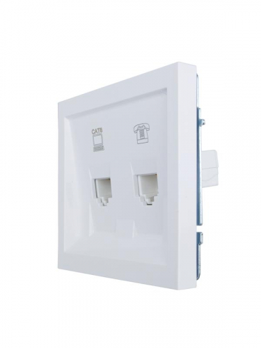 Розетка компьютер+телефон с модулем Cat 6 СП ZIMA бел. LEZARD 704-0288-144 фото 4