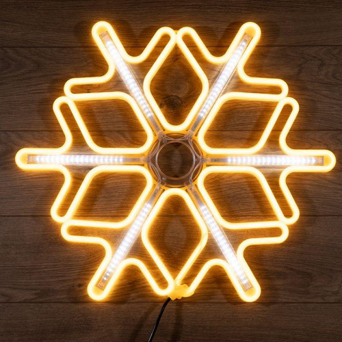 Фигура светодиодная "Снежинка" 60х60см LED тепл. бел./бел. 50Вт IP65 эффект тающих сосулек гибкий неон Neon-Night 501-226 фото 2