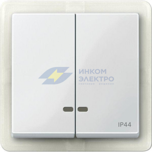 Клавиша 2-м Merten с окошком для свет. индик. IP44 бел. SchE MTN3424-0319