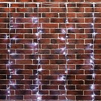 Гирлянда светодиодная "Светодиодный Дождь" 2х3м 240LED бел. 20Вт 24В IP65 эффект водопада с контроллером трансф. в компл. провод прозр. Neon-Night 235-435