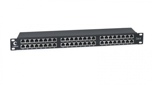 Патч-панель 19дюйм 1U 48 портов RJ45 кат.6 полностью экранир. Dual IDC высокой плотности Cabeus 8891c Патч-панель 19дюйм 1U 48 портов RJ45 кат.6 полностью экранир. Dual IDC высокой плотности Cabeus 8891c