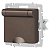Розетка 1-м СП Accent 6-203-08 16А IP20 250В 2P+E Schuko с крышкой AL/CU Accent бронза Intro Б0063436