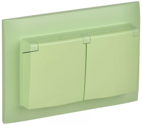 Розетка 2-м SKANDY 16А IP44 с крышкой в сборе SK-R12G мятный IEK SK-R26-16-44-K06-F Розетка 2-м SKANDY 16А IP44 с крышкой в сборе SK-R12G мятный IEK SK-R26-16-44-K06-F