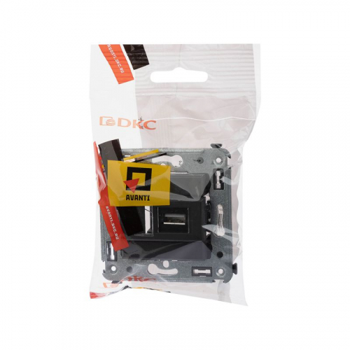 Розетка USB 2.0 1-м СП Avanti "Черный матовый" тип А-А DKC 4412403 фото 5 Розетка USB 2.0 1-м СП Avanti "Черный матовый" тип А-А DKC 4412403 фото 5