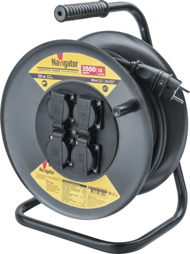 Удлинитель на катушке 4х50м с заземл. 16А IP44 КГ 3х2.5 NPE-RM-04-50-E-IP44-3x2.5 NAVIGATOR 93899 Удлинитель на катушке 4х50м с заземл. 16А IP44 КГ 3х2.5 NPE-RM-04-50-E-IP44-3x2.5 NAVIGATOR 93899