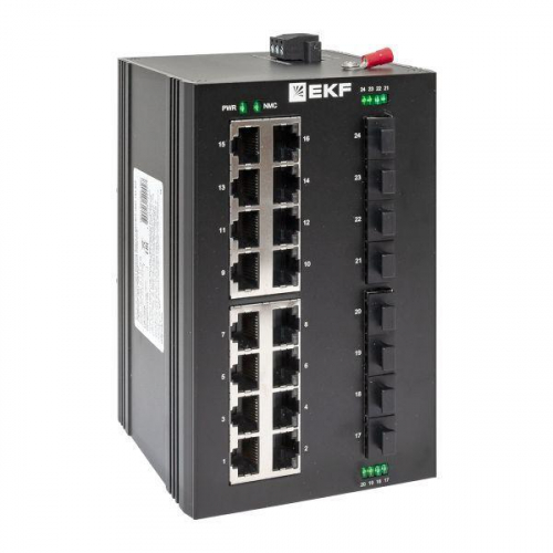 Коммутатор неуправляемый промышленный U-8GX/SFP-16GT 8 портов 1000Base-X SFP 16 портов 10/100/1000Base-T(X) RJ45 монтаж на DIN-рейку TSX EKF TSX-U-8GX/SFP-16GT Коммутатор неуправляемый промышленный U-8GX/SFP-16GT 8 портов 1000Base-X SFP 16 портов 10/100/1000Base-T(X) RJ45 монтаж на DIN-рейку TSX EKF TSX-U-8GX/SFP-16GT
