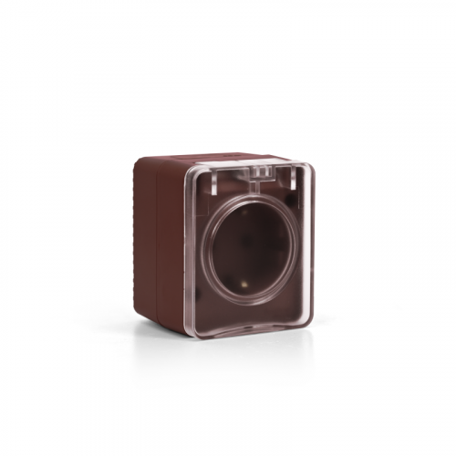 Розетка 1-м ОП AtlasDesign PROFI 16А IP54 250В заземл. защ. шторки корич. SE ATN546045 фото 3