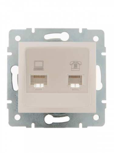 Розетка компьютерная + телефонная 2-м СП Karina RJ45 + RJ11 механизм жемчуж./бел. перламутр. LEZARD 707-3088-143 Розетка компьютерная + телефонная 2-м СП Karina RJ45 + RJ11 механизм жемчуж./бел. перламутр. LEZARD 707-3088-143