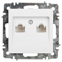 Розетка компьютерная 1-м СП Accent 6-304-01 2xRJ45 IP20 бел. Intro Б0063646