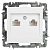 Розетка компьютерная 1-м СП Accent 6-304-01 2xRJ45 IP20 бел. Intro Б0063646