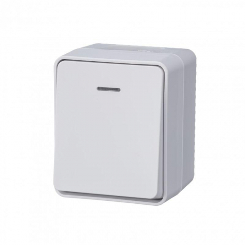 Выключатель 1-кл. ОП AtlasDesign PROFI IP54 10AX с подсветкой бел. SE ATN540113