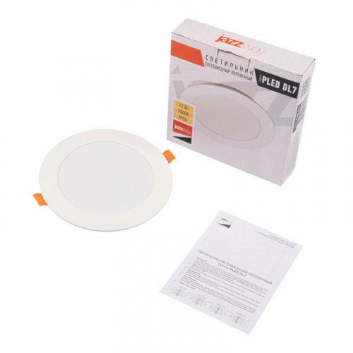 Светильник светодиодный PLED DL7 12Вт 3000К IP54 1020лм WH встраив. бел. Pro JazzWay 5069060 фото 4 Светильник светодиодный PLED DL7 WH 12Вт 3000К IP54 1020лм встраив. бел. JazzWay 5069060 фото 4