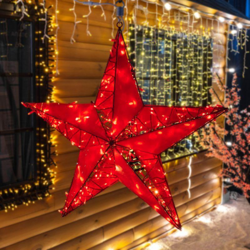Фигура светодиодная "Звезда" 100см 200LED красн. 12Вт IP65 с трубой и подвесом Neon-Night 514-274 фото 2