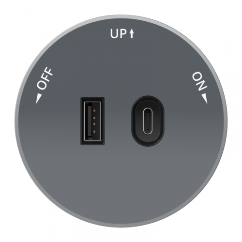 Розетка MultiTrack с 2-мя заряд. устройствами USB тип A+C 18Вт 5В/3А графит SE MTK13003G