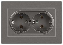 Розетка 2-м СП Accent 6-205-09 16А IP20 250В 2P+E Schuko AL/CU титан Intro Б0063500