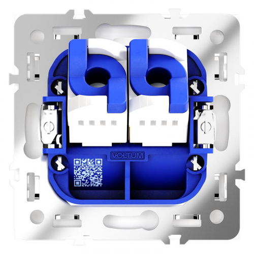 Розетка компьютерная 2-м СП S70 RJ45 + RJ45 кат.6 механизм бел. глянцевый Voltum VLS060201 фото 5