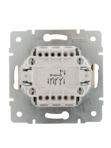 Выключатель 3-кл. СП Rain IP20 механизм крем. LEZARD 703-0388-109 фото 2