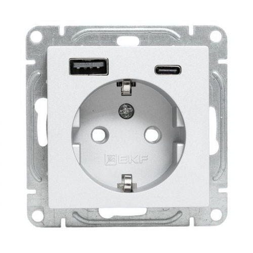 Розетка СП Эпика 16А с 2 USB-A+С с заземл. защ. шторки механизм алюм. EKF UP1-SOA-111-USBA+USBC фото 2 Розетка СП Эпика 16А с 2 USB-A+С с заземл. защ. шторки механизм алюм. EKF UP1-SOA-111-USBA+USBC фото 2