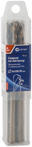 Сверло по металлу удлиненное ПРОФИ/Profi 6х139мм с кобальтом 5% (уп.10шт) Cutop 48-6-139 фото 3