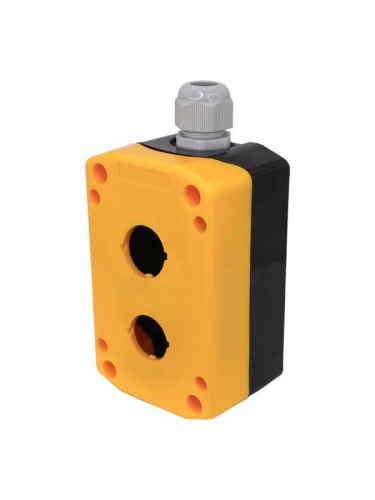 Корпус ПКУ-22/2 2 отверст. d22мм с сальником IP65 с желт. крышкой; черн. Электротехник ET518664