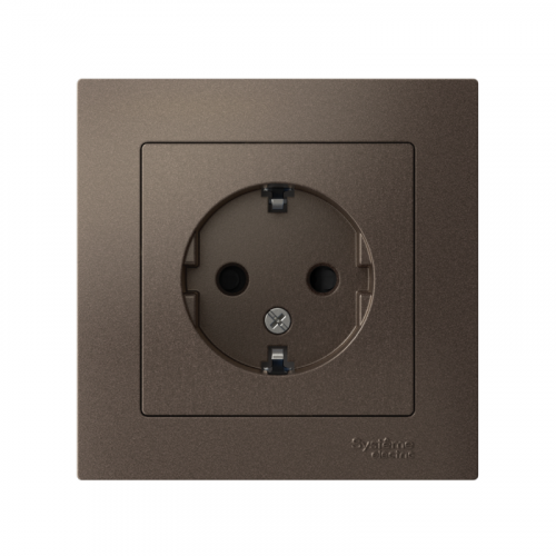 Розетка 1-м СП AtlasDesign 16А IP20 с заземл. защ. шторки в сборе мокко SE ATN000644 фото 2 Розетка 1-м СП AtlasDesign 16А IP20 с заземл. защ. шторки в сборе мокко SE ATN000644 фото 2