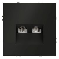Розетка компьютерная 2-м СП S70 RJ45 + RJ45 кат.6 механизм черн. матов. Voltum VLS060208