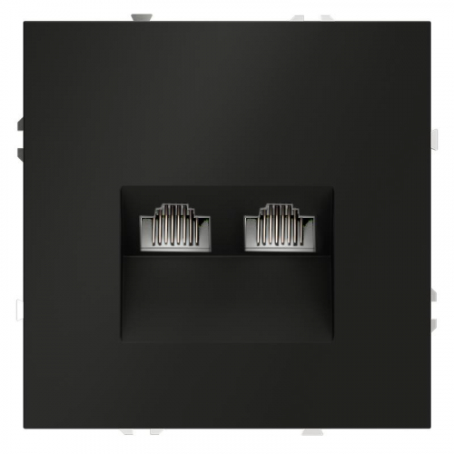Розетка компьютерная 2-м СП S70 RJ45 + RJ45 кат.6 механизм черн. матов. Voltum VLS060208 Розетка компьютерная 2-м СП S70 RJ45 + RJ45 кат.6 механизм черн. матов. Voltum VLS060208