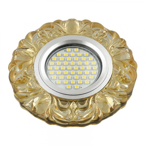 Светильник DLS-L136 GU5.3 GLASSY/YELLOW GU5.3 встраив. доп. светодиод. подсветка 3Вт без лампы стекло Fametto UL-00003863